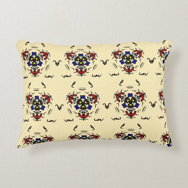 Gezellige Beige Mandala Accent Kussen (Voorkant)