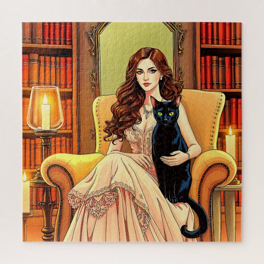 Gezellige bibliotheek Haven Legpuzzel (Verticaal)