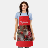 Gezellige Birman Cat Christmas gepersonaliseerd Schort (Gedragen)