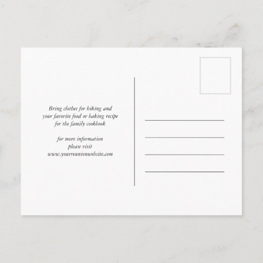 Gezellige Bloemen Familie Reünie Save the Date Uitnodiging Briefkaart (Achterkant)