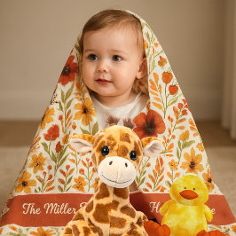 Gezellige Bloemenoogst Home & Family Name Script Fleece Deken