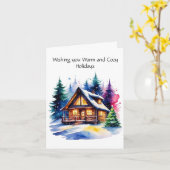 Gezellige blokhut Persoonlijke wenskaart Kaart (Gele Bloem)