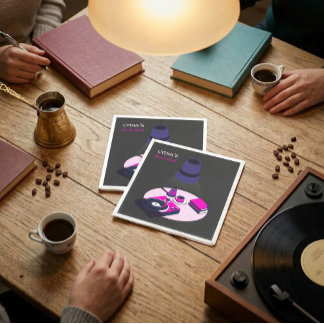 Gezellige Boekclub Vinyl Plaat Coffee Servetten
