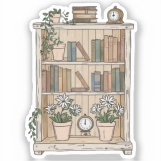 Gezellige Boekenplank Gelukzaligheid Sticker