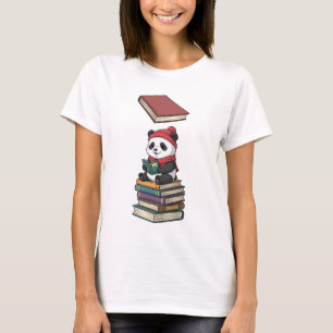 Gezellige Boekenwurm Panda T-shirt