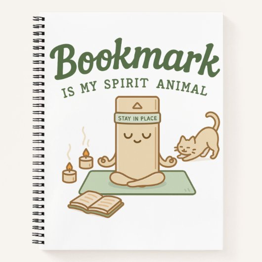 Gezellige boekliefhebber & Mindfulness Design Notitieboek (Voorkant)