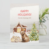 Gezellige Boerderij Kerstdieren Feestdagenkaart (Staand voorkant)