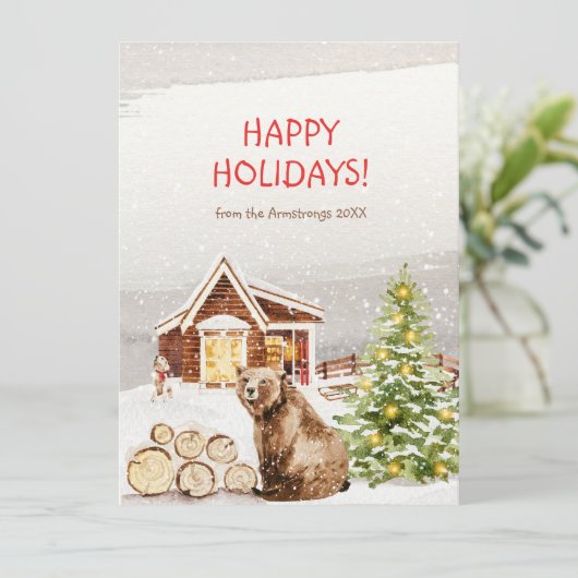 Gezellige Boerderij Kerstdieren Feestdagenkaart (Staand voorkant)