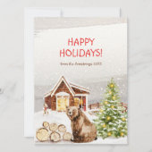 Gezellige Boerderij Kerstdieren Feestdagenkaart (Voorkant)