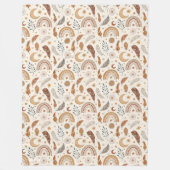 Gezellige Boho regenboogdeken met zachte aardse ti Fleece Deken (Voorkant)