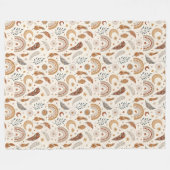 Gezellige Boho regenboogdeken met zachte aardse ti Fleece Deken (Voorkant (Horizontaal))