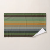 Gezellige bos-aardetoon streeppatroon bad handdoek (Handdoek)