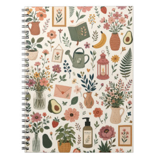 Gezellige botanische tuin & cottagecore esthetiek notitieboek