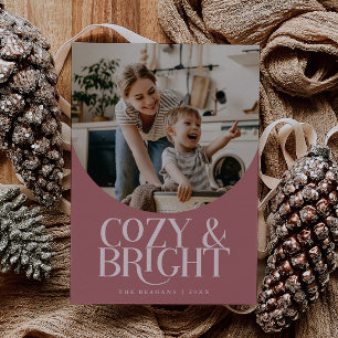 Gezellige Bright Elegant Foto Roze Vakantie Kaart