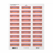 Gezellige Bright Modern Stripe Kerstvakantie Etiket (Full Sheet)
