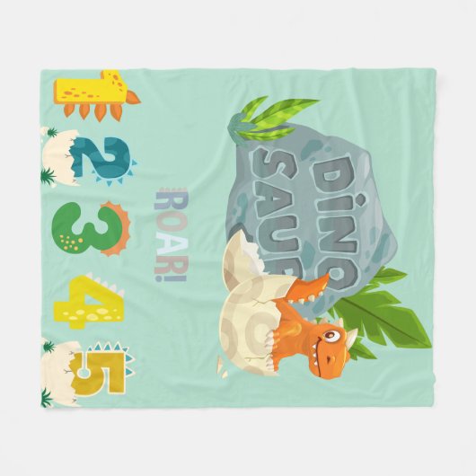 Gezellige broedende dinosaurus fleece deken (Voorkant (Horizontaal))