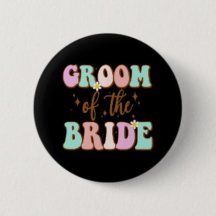 Gezellige Bruidegom Van De Bruid Trouw Bruiloft Mo Ronde Button 5,7 Cm