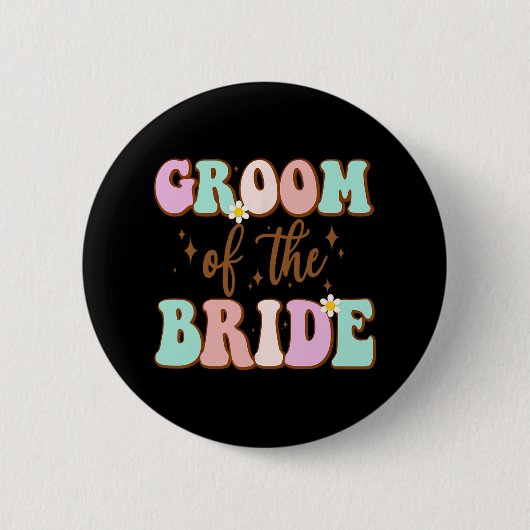 Gezellige Bruidegom Van De Bruid Trouw Bruiloft Mo Ronde Button 5,7 Cm (Voorkant)