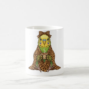 Gezellige Budgie in Luipaardprint Deken Koffie Koffiemok