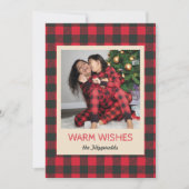 Gezellige Buffalo Plaid Herinneringen Foto Feestdagenkaart (Voorkant)