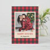 Gezellige Buffalo Plaid Herinneringen Foto Feestdagenkaart (Staand voorkant)