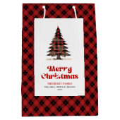 Gezellige buffelplaid kerstcadeautas gepersonalise medium cadeauzakje (Voorkant)