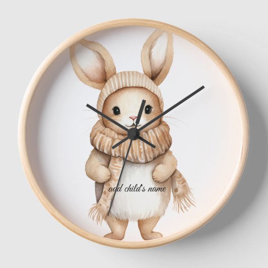 Gezellige Bunny Wall Clock (Voorkant)