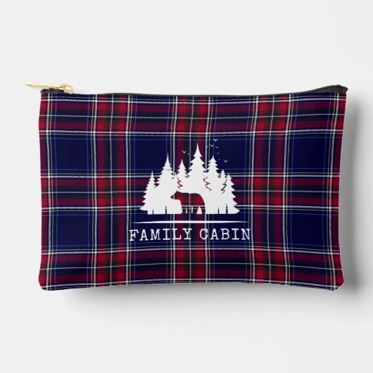 Gezellige Cabin Accessoires Classic Plaid in Navy Etui (Voorkant)