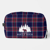 Gezellige Cabin Accessoires Classic Plaid in Navy Toilettasje (Voorkant)