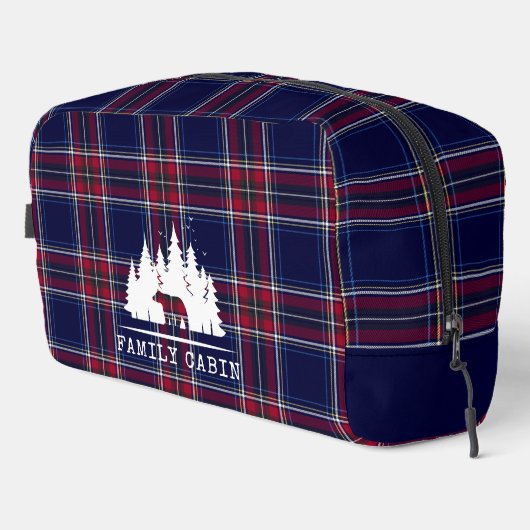 Gezellige Cabin Accessoires Classic Plaid in Navy Toilettasje (Rechterhoek)