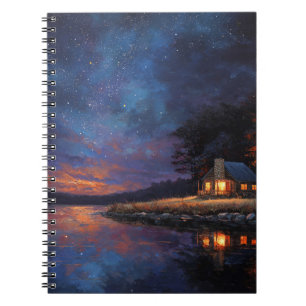 Gezellige Cabin Reflections Starry Twilight Notiti Notitieboek