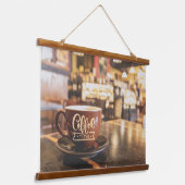 Gezellige Cafe Moments Hangend Wandkleed (Gebogen)