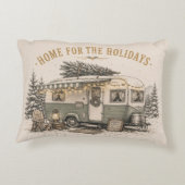 Gezellige Camper Kerstbank Decoratie Accent Kussen (Achterkant)