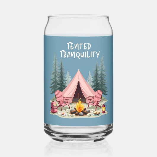 Gezellige Camping Esthetische Glamping Tent & Kamp Blikvorm Glas (Achterkant)