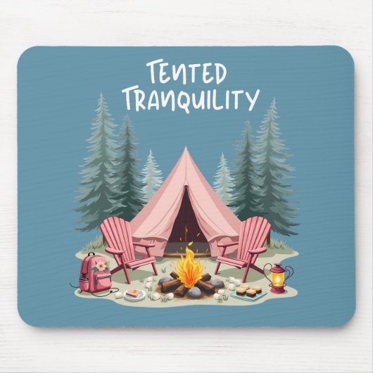 Gezellige Camping Esthetische Glamping Tent & Kamp Muismat (Voorkant)