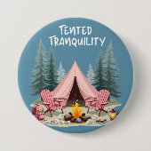 Gezellige Camping Esthetische Glamping Tent & Kamp Ronde Button 7,6 Cm (Voorkant)