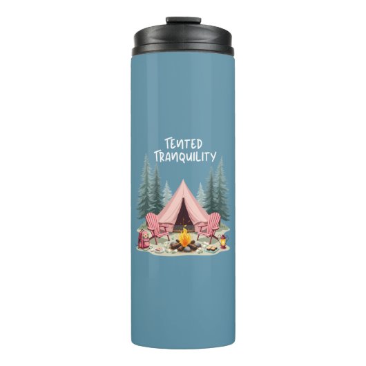 Gezellige Camping Esthetische Glamping Tent & Kamp Thermosbeker (Voorkant)