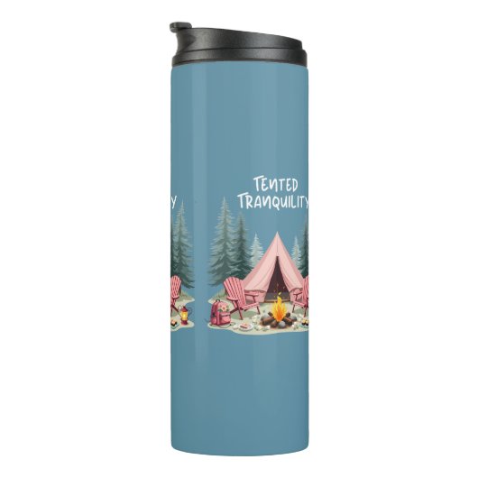 Gezellige Camping Esthetische Glamping Tent & Kamp Thermosbeker (Geroteerd rechts)