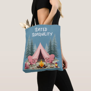 Gezellige Camping Esthetische Glamping Tent & Kamp Tote Bag