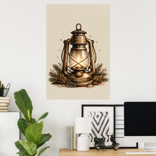 Gezellige Campinglantaarn Poster