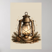 Gezellige Campinglantaarn Poster (Voorkant)