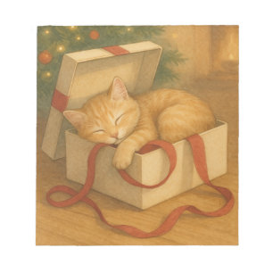 Gezellige Cat Nap Kerstmis Notitieblok