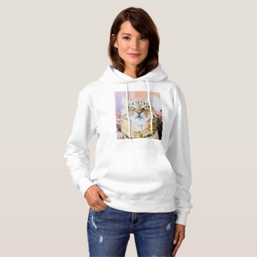 Gezellige Cat Vibes Hoodie (Voorkant volledig)