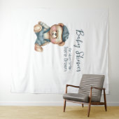 Gezellige charmante Baby shower achtergrond Wandkleed (In Situ (horizontaal))