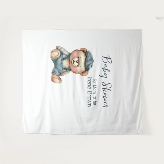 Gezellige charmante Baby shower achtergrond Wandkleed (Voorkant (horizontaal))