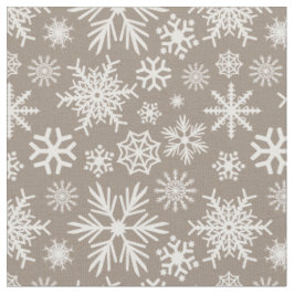 Gezellige Chic Mokka Winter Sneeuwvlokken Patroon Stof