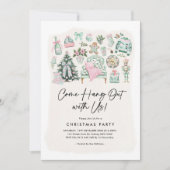 Gezellige Chinoiserie Sage Green Pink Christmas Pa Kaart (Voorkant)