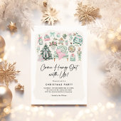 Gezellige Chinoiserie Sage Green Pink Christmas Pa Kaart