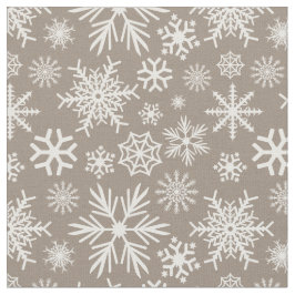 Gezellige Chique Mocha Winter Sneeuwvlokken Patroo Stof
