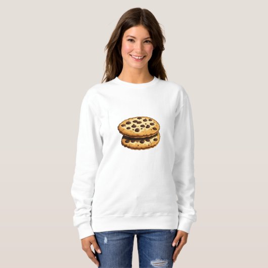 Gezellige Choco Chip Cookie Vrouwen Sweatshirt (Voorkant volledig)